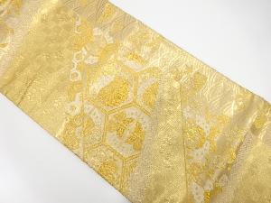 切り嵌め風蝶に菊模様織出し袋帯